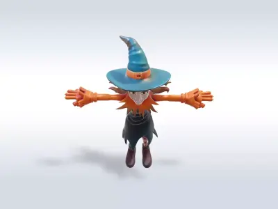 Adorable Witch Character Halloween 3D model