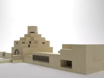 Museum of Islamic Art Qatar Low-poly 3D model