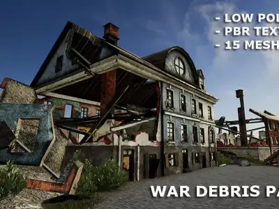 War Debris Pack Low-poly 3D model