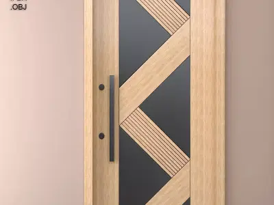 wood Door Single  Low-poly 3D model