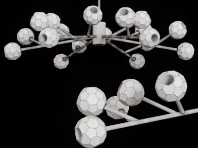 RH BOULE DE CRISTAL ROUND CHANDELIER 48 Nickel 3D model