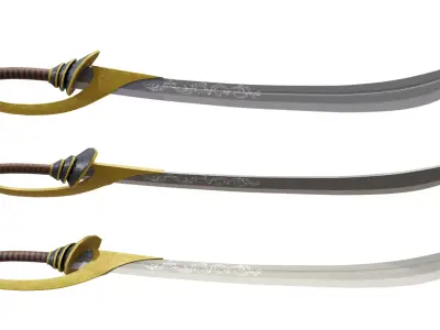 low poly sword of sultan Low-poly 3D model