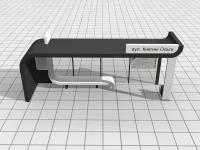 Bus stop Low-poly 3D model