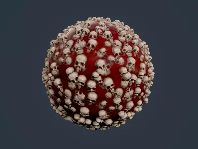 Skull Bones Horror Seamless PBR Texture 31 Texture