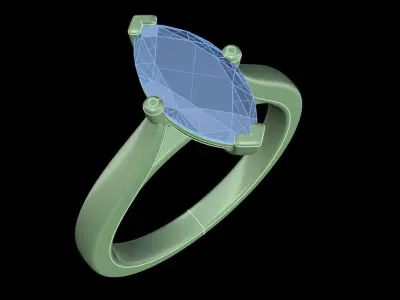 Iight Weight Engagement Ring 3D print model 6