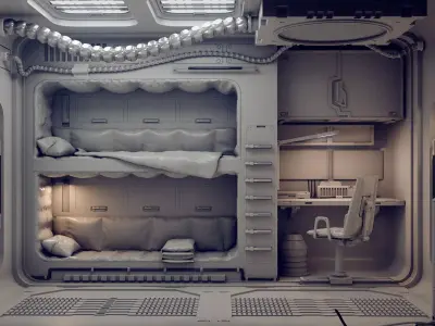 scifi shatle room 3D model