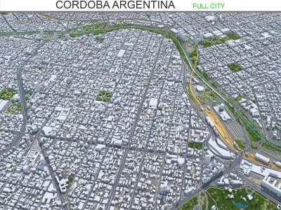 Cordoba Argentina 35km AI Low-poly 3D model