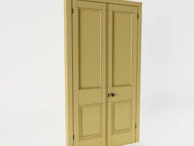 French Glass Double Doors 3D model