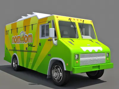 Set of 2 Food Trucks 3D model