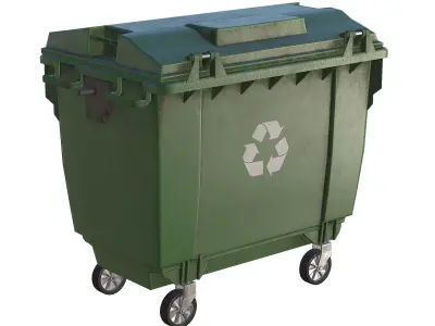 Street Trash Can Dumpster Low-poly 3D model