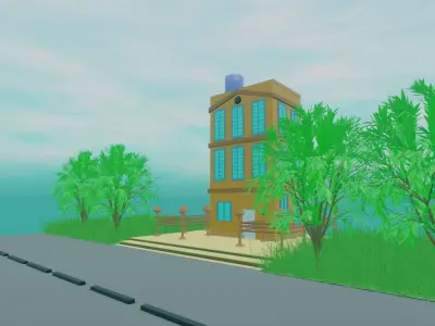 3d building with street 3D model
