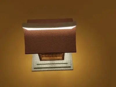 3d model japanese lantern on table Low-poly 3D model