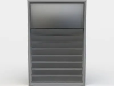 Window metal cabinet with shelves Low-poly 3D model