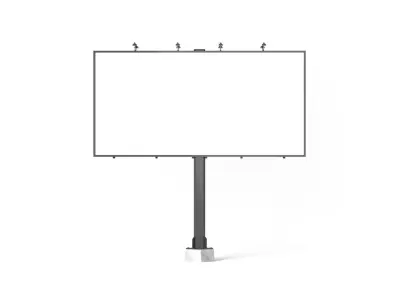 Rectangular Advertising Street Billboard - outdoor sign banner 3D model