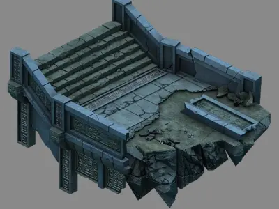 Game Underground - palace - cliffs 3D model