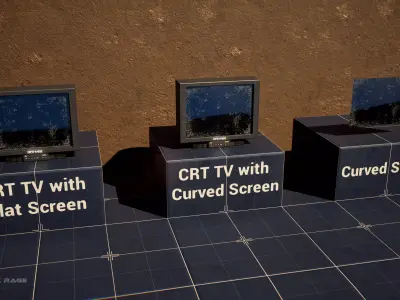 Retro CRT TV 1990s game ready pbr lofi Low-poly 3D model