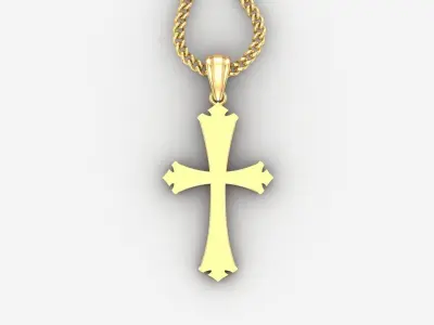 Light Gold 18K Cross Pendant 1CP008 3D print model