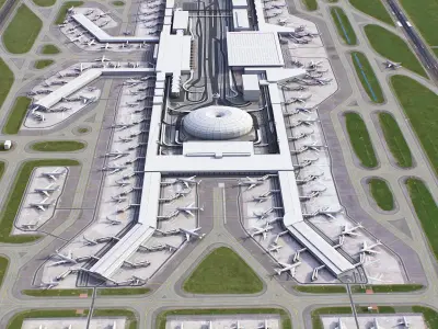 Singapore Changi Airport Low-poly 3D model