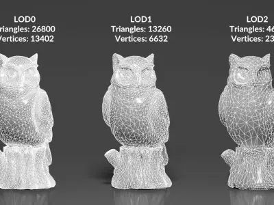 0001-05 Owl Light 3D print model