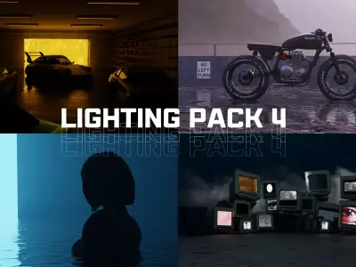 Lighting Scene Pack 4 3D Blend File Textured FBX OBJ MTL Files 3D model