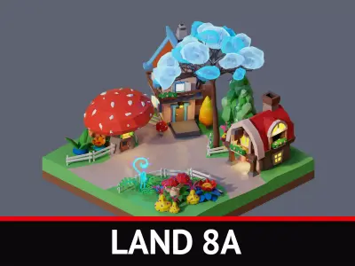 land 8A Low-poly 3D model
