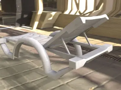 Swimming pool lounger Low-poly 3D model