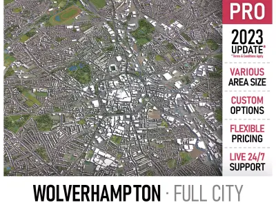 Wolverhampton - 3D City Model Low-poly 3D model