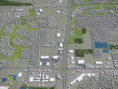 Pearland - 3D City Model Low-poly 3D model