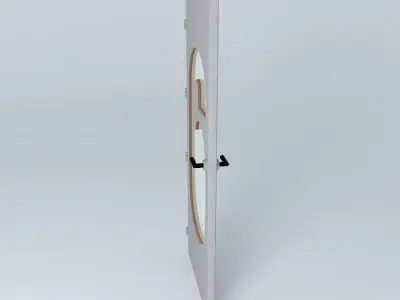 Wording 6 3D door very detail with glass  lock and hinger Free 3D model