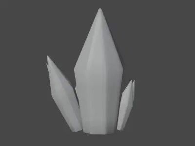 Pink crystal gem RPG style Low-poly 3D model