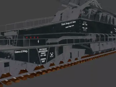 Cannon Dora Railway cannon  german ww2 3D model