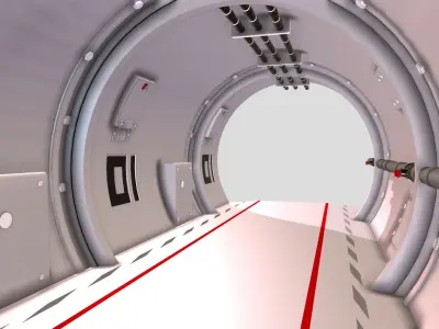 Spaceship - Corridor Low-poly 3D model