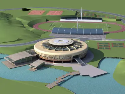 the modern exterior sports venues 3D model