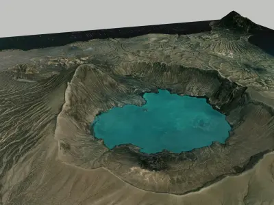 Mountain landscape Taal Volcano 3D model