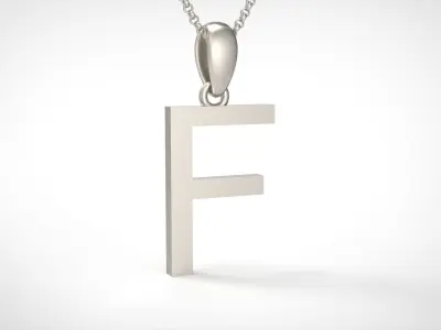 Model 607 Classic Initial Light F Letter 3D print model