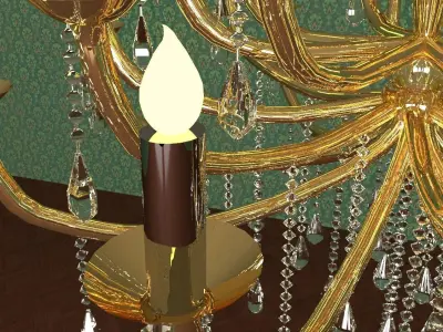Led Ceiling Crystal Large Modern Chandelier  3D model