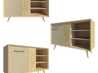 Parametric Sideboard Revit Family 3D model