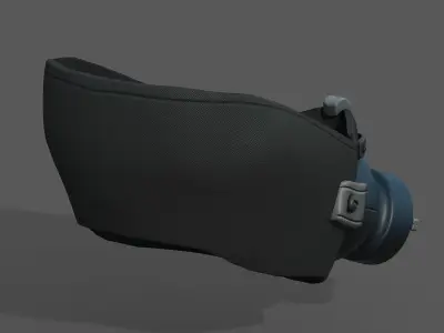 Gas mask respirator scifi futuristic 3d  Low-poly 3D model 15