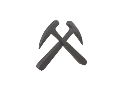 Mining Symbol v2 001 Low-poly 3D model