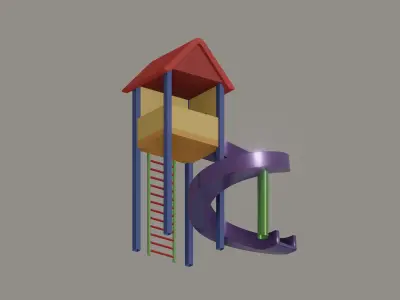 Playground Slide House Low-poly 3D model