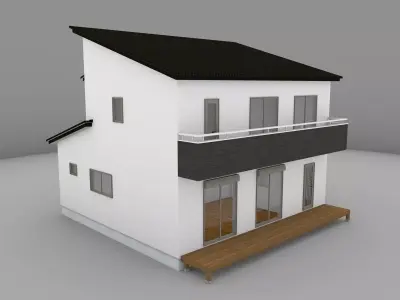 House model for background 25 Low-poly 3D model