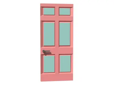 Low Poly Door 3D Model Low-poly 3D model