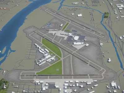 Little Rock Airport Low-poly 3D model