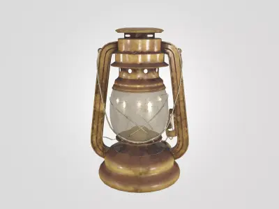 Vintage Oil Lantern - PBR Game Ready 3D Prop Low-poly 3D model