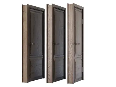 Wooden Door Set V7  3D model