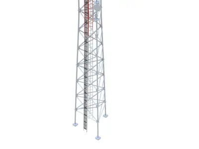 Telecommunication Tower 03  Low-poly 3D model