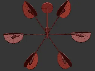 Bloem five light chandelier 3D model