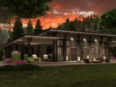 3D model of a wooden house 3D model 13