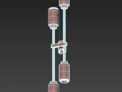 hanston2 three light wall sconce with glass shades 3D model