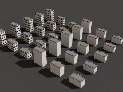 Cartoon Building Low Poly Building G 30 Variant Low-poly 3D model